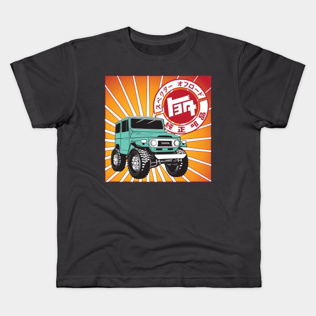 FJ40 Red TEQ Logo Kids T-Shirt by Bulloch Speed Shop